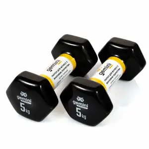 Гантелі Gemini Sport для фітнесу з вініловим покриттям 2шт по 5.0кг GSD-5.0BK