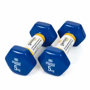 Гантелі Gemini Sport для фітнесу з вініловим покриттям 2шт по 5.0кг GSD-5.0BL