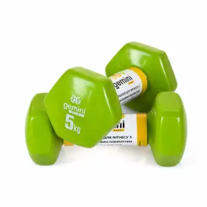 Гантели Gemini Sport для фитнеса с виниловым покрытием 2 шт. по 5,0 кг GSD-5.0GR