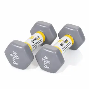 Гантелі Gemini Sport для фітнесу з вініловим покриттям 2шт по 5.0кг GSD-5.0GRAY