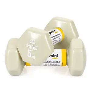 Гантели Gemini Sport для фитнеса с виниловым покрытием 2 шт. по 5,0 кг GSD-5.0MILK