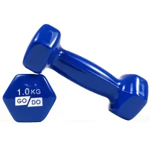 Гантелі для фітнесу з вініловим покриттям 2шт GoDo GD-1.0BL PRC