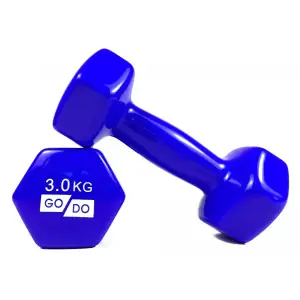 Гантелі для фітнесу з вініловим покриттям 2шт GoDo GD-3.0BL PRC