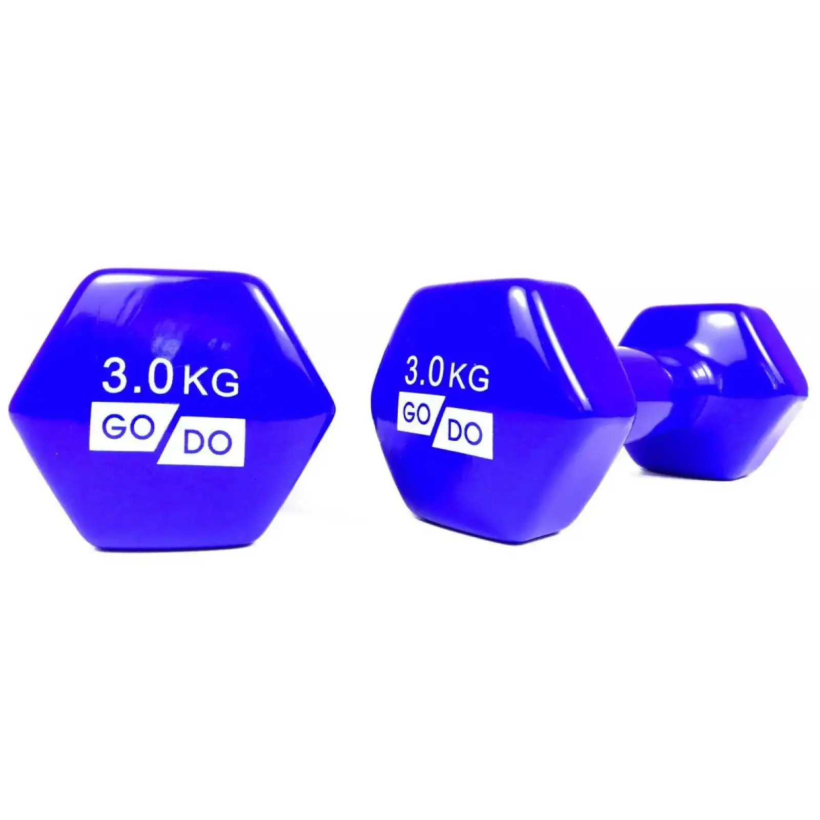 Гантелі для фітнесу з вініловим покриттям 2шт GoDo GD-3.0BL PRC