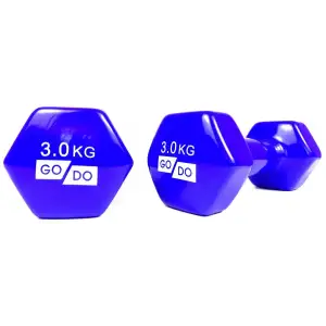 Гантелі для фітнесу з вініловим покриттям 2шт GoDo GD-3.0BL PRC