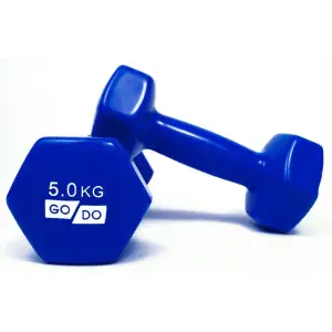 Гантель для фітнесу з вініловим покриттям 2шт по 5кг GoDo GD5.0BL PRC (GD-5.0BL)