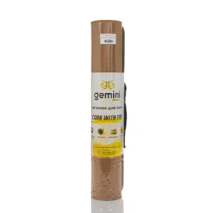 Коврик для йоги пробковый каучуковый Gemini Sport 183см*61см*5мм CTY-0682