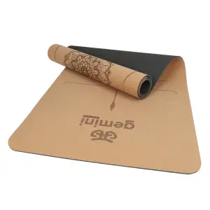 Килимок для йоги пробковий каучуковий Gemini Sport 183см*61см*5мм CTY-0685