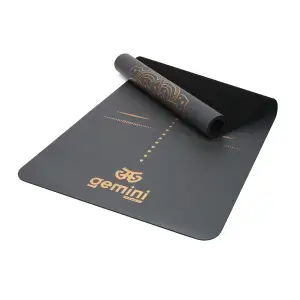 Килимок для йоги каучуковий поліуретан Gemini Sport Pro 183см*68см*5мм PUY-3900-7 темно-сірий