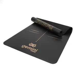 Килимок для йоги каучуковий поліуретан Gemini Sport Pro 183см*68см*5мм PUY-3900-8 чорний