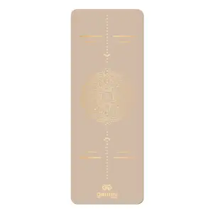 Коврик для йоги каучуковый полиуретан Gemini Sport Pro 183см*68см*5мм PUY-3900-12 бежевый