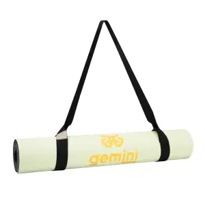 Коврик для йоги каучуковый полиуретан Pro ILLustration Gemini Sport Pro 183см*68см*5мм PUY-5900-3 кремовый