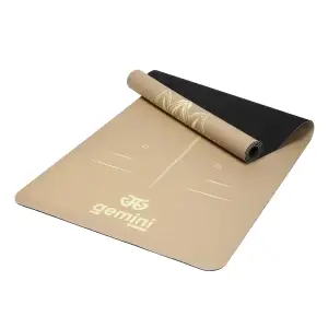 Коврик для йоги каучуковый полиуретан Pro ILLustration Gemini Sport Pro 183см*68см*5мм PUY-5900-5 бежевый