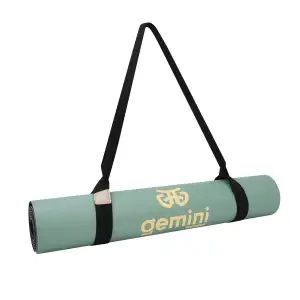 Коврик для йоги каучуковый полиуретан Pro ILLustration Gemini Sport Pro 183см*68см*5мм PUY-5900-6 бирюзовый
