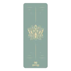 Килимок для йоги каучуковий поліуретан Pro ILLustration Gemini Sport Pro 183см*68см*5мм PUY-5900-6 бірюзовий