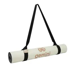 Килимок для йоги каучуковий поліуретан Pro ILLustration Gemini Sport Pro 183см*68см*5мм PUY-5900-7 пудровий