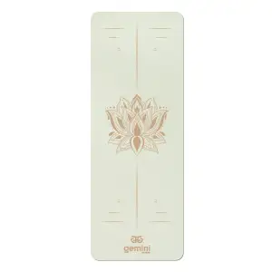 Килимок для йоги каучуковий поліуретан Pro ILLustration Gemini Sport Pro 183см*68см*5мм PUY-5900-7 пудровий