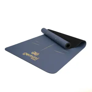 Коврик для йоги каучуковый полиуретан Pro ILLustration Gemini Sport Pro 183см*68см*5мм PUY-5900-8 темно-синий