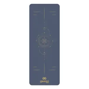 Килимок для йоги каучуковий поліуретан Pro ILLustration Gemini Sport Pro 183см*68см*5мм PUY-5900-8 темно-синій