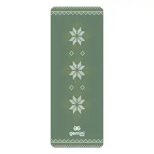 Килимок для йоги каучуковий поліуретан Pro ILLustration Gemini Sport Pro 183см*68см*5мм PUY-5900-9 зелений