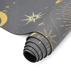 Килимок для йоги каучуковий поліуретан Pro ILLustration Gemini Sport Pro 183см*68см*5мм PUY-5900-10 темно-сірий