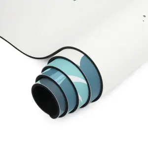 Килимок для йоги каучуковий поліуретан Pro ILLustration Gemini Sport Pro 183см*68см*5мм PUY-5900-11 синьо-блакитний