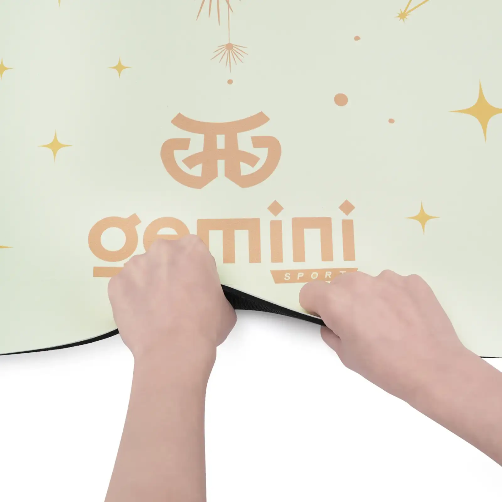 Килимок для йоги каучуковий поліуретан Pro ILLustration Gemini Sport Pro 183см*68см*5мм PUY-5900-12 пудровий