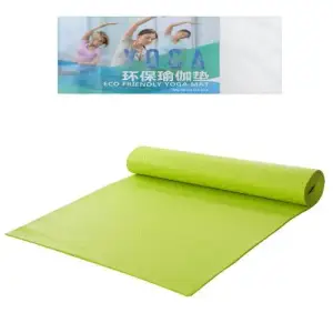 Килимок для фітнесу та йоги PVC GPVC-6GR 173см 61см 6мм Салатовий Без бренду
