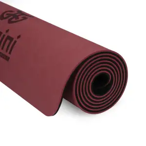 Килимок для фітнесу та йоги Gemini Sport TPE+TC 6 мм 183×61 см бордовий / чорний GE-60036