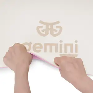 Килимок для фітнесу та йоги Gemini Sport TPE+TC 6 мм 183×61 см молочний / рожевий GE-60041