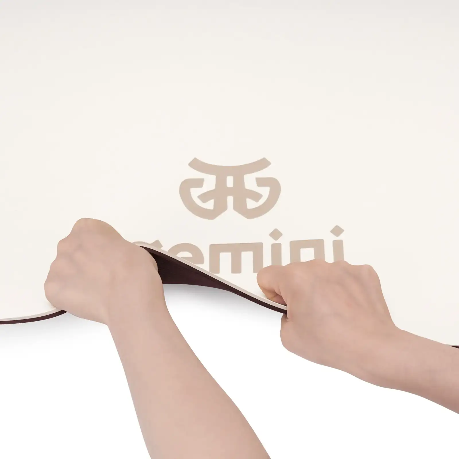 Килимок для фітнесу та йоги Gemini Sport TPE+TC 6 мм 183×61 см молочний / бордовий GE-60043