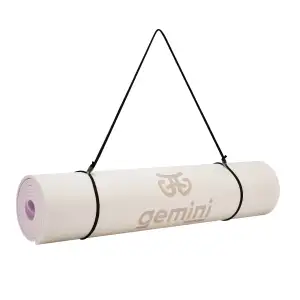 Килимок для фітнесу та йоги Gemini Sport TPE 6 мм молочний / бузковий GE-60045