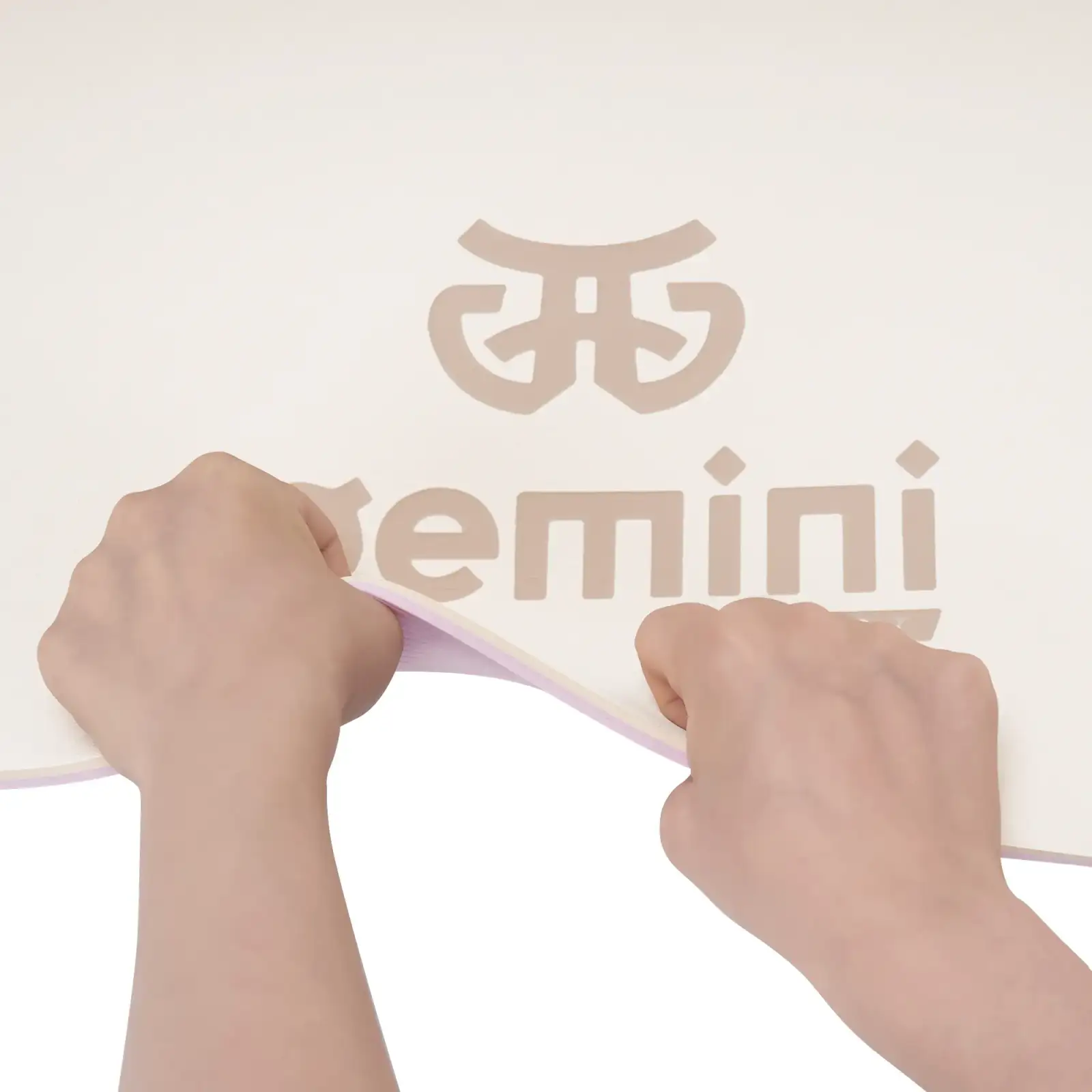 Килимок для фітнесу та йоги Gemini Sport TPE 6 мм молочний / бузковий GE-60045