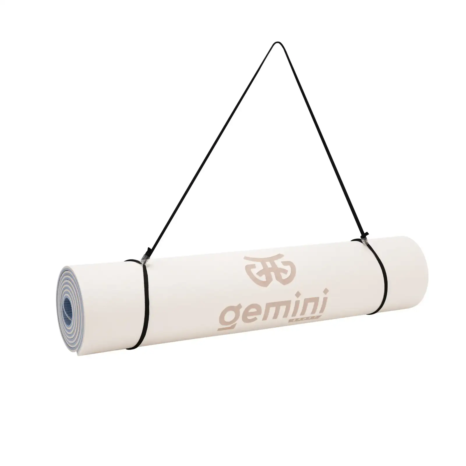 Килимок для фітнесу та йоги Gemini Sport TPE 6 мм молочний / блакитний GE-60047