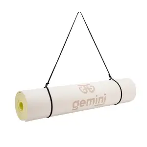Килимок для фітнесу та йоги Gemini Sport TPE 6 мм молочний / жовтий GE-60048