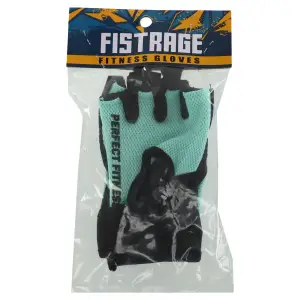 Рукавички для фітнесу та тренувань FISTRAGE XS-L чорні з бірюзовим VL-8431-1 M