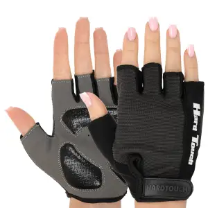 Перчатки для фитнеса и тренировок HARD TOUCH S-XL Чёрно-серый BC-8097-1 L