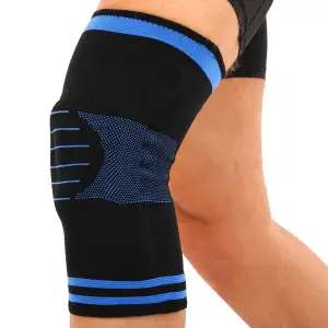 Наколенник бандаж с силиконовым кольцом MUTE M-L 1шт 9066-BL M
