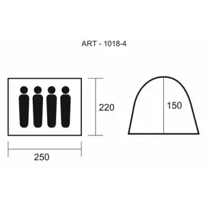 Намет 4-місний GreenCamp 1018-4 PRC (GC-1018-4)