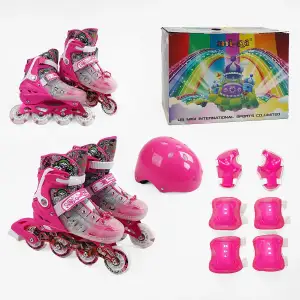 Набор роликов Best Roller размер 34-38 бело-розовый 9645-36