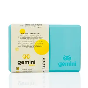 Блок для йоги Gemini Eva Pro 180грам 23х15х7, 5см (Голубой) CYAN GBK-1008 Gemini Sport