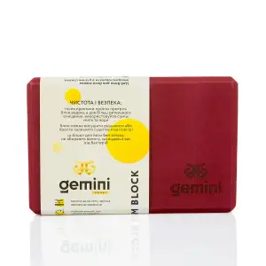 Блок для йоги Gemini Eva Pro 180грам 23х15х7, 5см (Бордовый) Burgundy GBK-1010 Gemini Sport