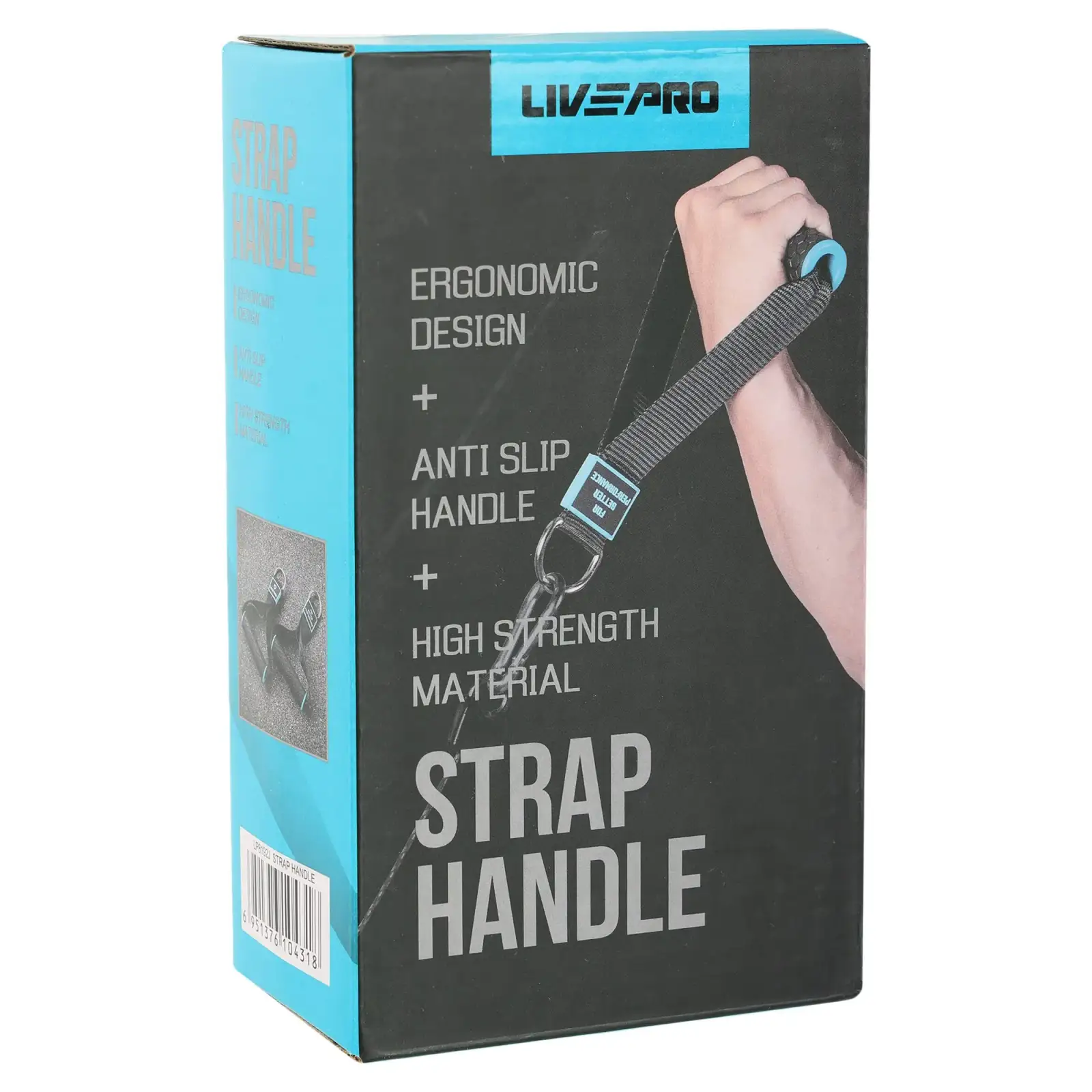 Ручки для эспандеров, резинок и тренажеров STRAP HANDLE PRO LiveUp 2шт черный LP8192J