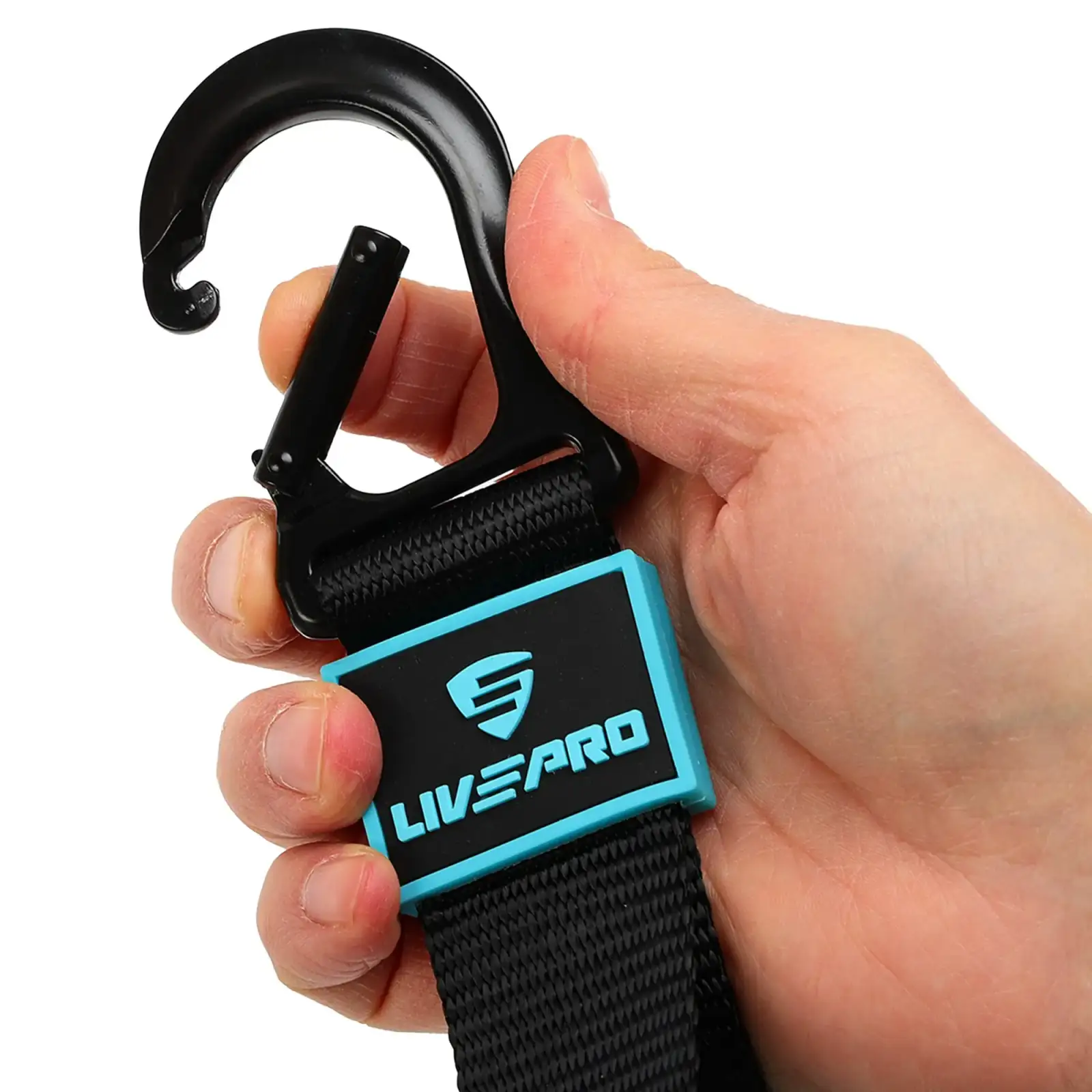 Ручки з карабінами для еспандерів, резинок та тренажерів FIT HOOK HANDLES LiveUp 2шт чорний LP8706
