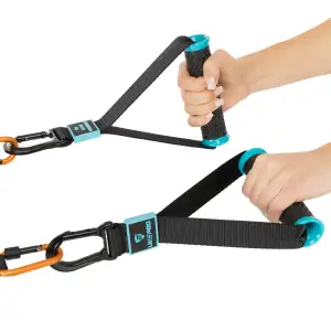 Ручки з карабінами для еспандерів, резинок та тренажерів FIT HOOK HANDLES LiveUp 2шт чорний LP8706