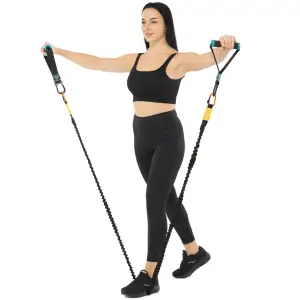 Ручки з карабінами для еспандерів, резинок та тренажерів FIT HOOK HANDLES LiveUp 2шт чорний LP8706
