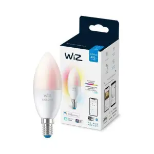 Лампа розумна WiZ, E14, 4.9W, 40W, 806Lm, C37, 2200-6500K, RGB, Wi-Fi, 929002448802 UA