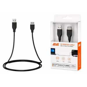 Кабель 2E USB-A > USB-AF заряджання/синхронізації 1.8м, чорний (2E-W-3168) UA