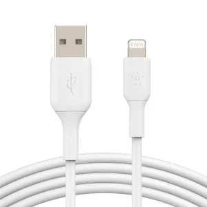 Кабель USB-A > Lightning заряджання/синхронізації Belkin 2м, 12Вт, PVC, білий (CAA001BT2MWH) UA