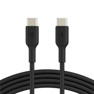 Кабель USB-C > USB-C заряджання/синхронізації Belkin 1м, 60Вт, Type-C, PVC, чорний (CAB003BT1MBK) UA